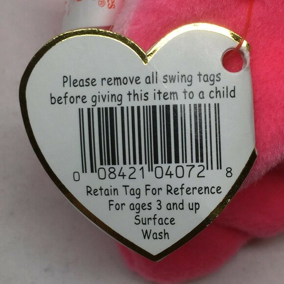Ty Beanie Baby Pinky Flamingo Plush Stuffed Animal Retired W Tag Feb 13 1999 - Picture 9 of 9